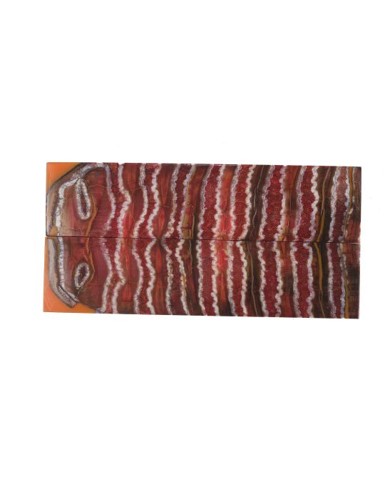 Manche de molaire de mammouth stabilisée ROUGE